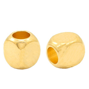 Metall Perlen DQ Cube 2.5mm Gold (Nickelfrei)