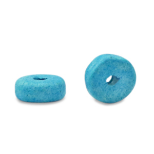 DQ Griechische Keramik Perlen Disc 6mm Aquamarine blue