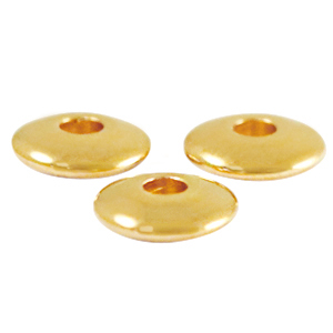 Metall Perlen DQ Disc 6mm Gold (Nickelfrei)