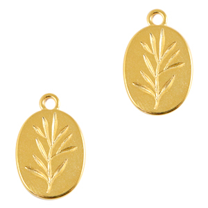 Metall Anh&auml;nger DQ Leaf Gold (Nickelfrei)