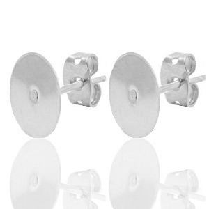 Metall Zubeh&ouml;r DQ Ohrstecker 10mm Antik silber (Nickelfrei)