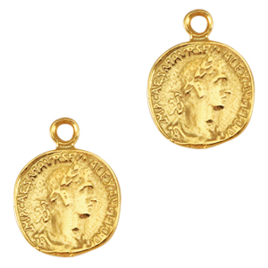 Metall Anh&auml;nger DQ R&ouml;mische M&uuml;nze Gold (Nickelfrei)