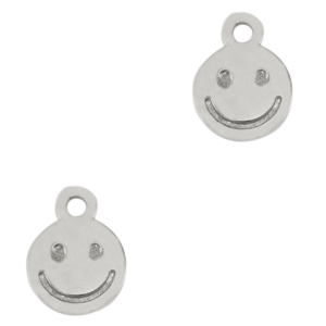 Metall Anh&auml;nger DQ Smiley Antik silber (Nickelfrei)