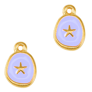 Metall Anh&auml;nger DQ Seestern Gold-lavender purple (nikkelvrij)