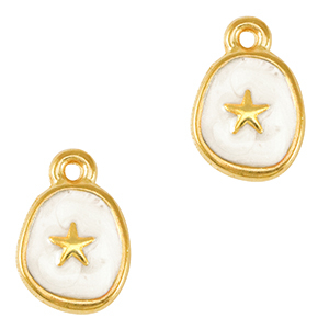 Metall Anh&auml;nger DQ Seestern Gold-pearl white (nikkelvrij)