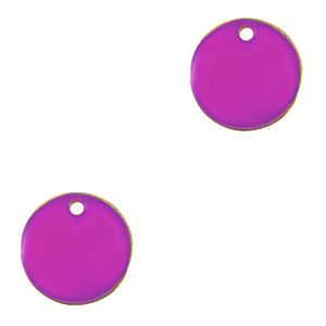 Metall Anh&auml;nger DQ 10mm Gold-purple (Nickelfrei)