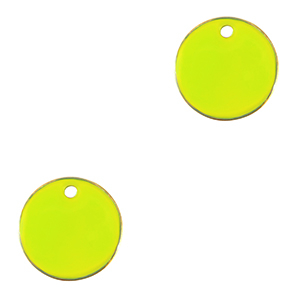 Metall Anh&auml;nger DQ 10mm Gold-neon yellow (Nickelfrei)