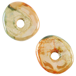 DQ Griechische Keramik Perlen Donut Light green-orange