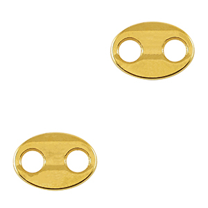 Metall Anh&auml;nger DQ Zwischenst&uuml;ck oval Gold (Nickelfrei)