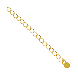 Metall Zubeh&ouml;r DQ Verl&auml;ngerungskette Munze 4mm Gold (Nickelfrei)