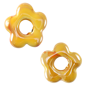 DQ Griechische Keramik Perlen Blume Warm yellow