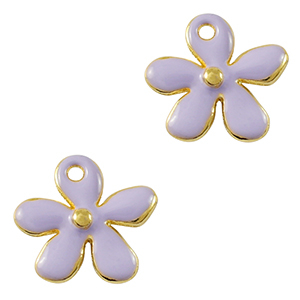 Metall Anh&auml;nger DQ Blume Gold-violett (Nickelfrei)