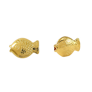 Metall Perlen DQ Fisch Gold (Nickelfrei)