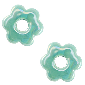 DQ Griechische Keramik Perlen Blume Turquoise