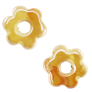 DQ Griechische Keramik Perlen Blume Warm yellow