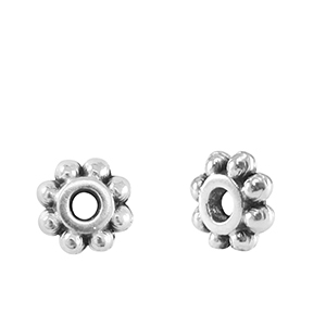Metall Perlen DQ Spacer Bali Ringe 6mm Antik silber (Nickelfrei)