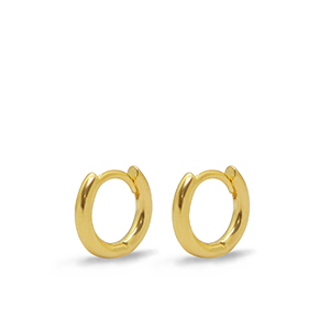 Metall Zubeh&ouml;r DQ Ohrringe Creolen 11mm Gold (Nickelfrei)