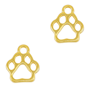 Metall Anh&auml;nger DQ Hund Pfote Gold (Nickelfrei)