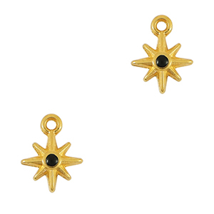 Metall Anh&auml;nger DQ Stern Gold-schwarz (Nickelfrei)