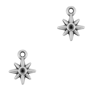 Metall Anh&auml;nger DQ Stern Antik silber (Nickelfrei)