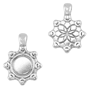 Metall Anh&auml;nger DQ Mandala Antik silber (Nickelfrei)