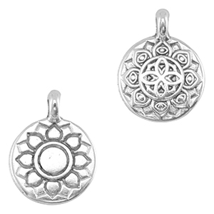 Metall Anh&auml;nger DQ Blume Antik silber (Nickelfrei)