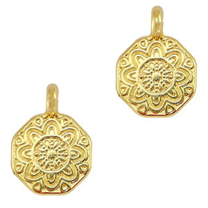 Metall Anh&auml;nger DQ Mandala Gold (Nickelfrei)