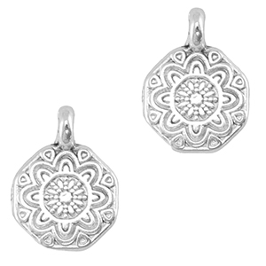 Metall Anh&auml;nger DQ Mandala Antik silber (Nickelfrei)