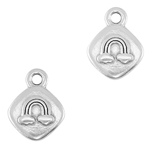 Metall Anh&auml;nger DQ Regenbogen Antik silber (Nickelfrei)