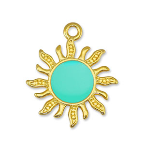 Metall Anh&auml;nger DQ Sonne Veraman Blue-Gold (Nickelfrei)