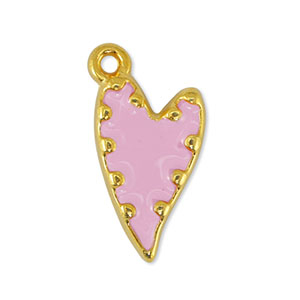 Metall Anh&auml;nger DQ Herz Light Pink-Gold (Nickelfrei)