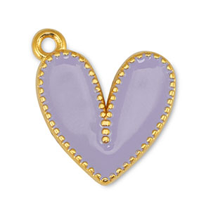 Metall Anh&auml;nger DQ Herz Lilac-Gold (Nickelfrei)