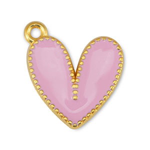 Metall Anh&auml;nger DQ Herz Light Pink-Gold (Nickelfrei)