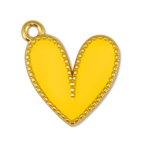 Metall Anh&auml;nger DQ Herz Yellow-Gold (Nickelfrei)