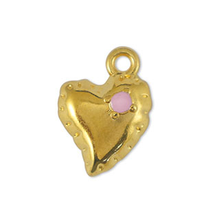 Metall Anh&auml;nger DQ Herz Light Pink-Gold (Nickelfrei)