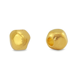 Metall Perlen DQ W&uuml;rfel Gold (Nickelfrei)