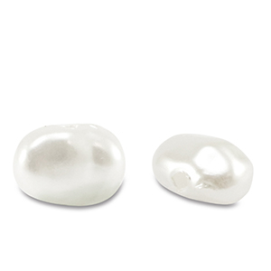 Imitationsperlen Nugget White