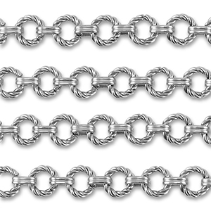 Stainless Steel - Rostfrei Stahl Schmuckzubeh&ouml;r Gliederkette Rund Verdreht Silver