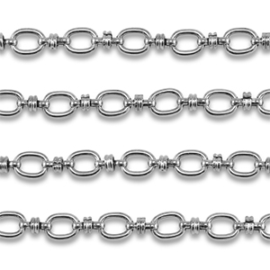 Stainless Steel - Rostfrei Stahl Schmuckzubeh&ouml;r Gliederkette Oval Silver