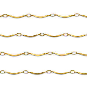 Stainless Steel - Rostfrei Stahl Schmuckzubeh&ouml;r Gliederkette Gebogen Gold