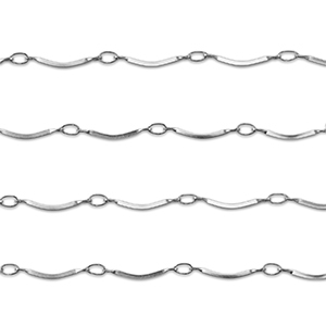 Stainless Steel - Rostfrei Stahl Schmuckzubeh&ouml;r Gliederkette Gebogen Silver