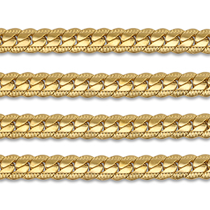 Stainless Steel - Rostfrei Stahl Schmuckzubeh&ouml;r Gliederkette Flach Gold