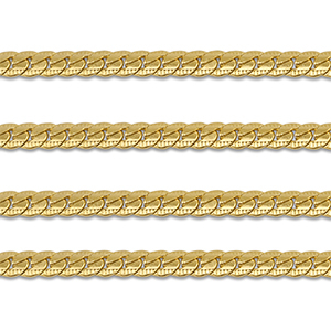 Stainless Steel - Rostfrei Stahl Schmuckzubeh&ouml;r Gliederkette Flach Gold