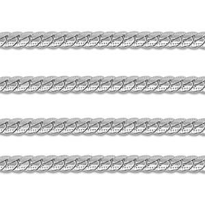 Stainless Steel - Rostfrei Stahl Schmuckzubeh&ouml;r Gliederkette Flach Silver