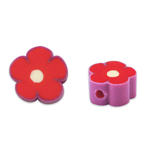 Polymer Perlen Blume Red-mauve purple