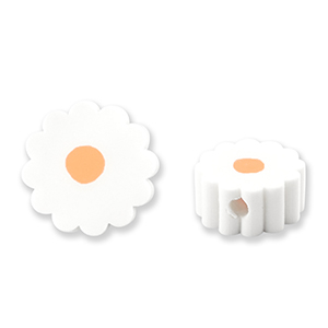 Polymer Perlen Blume White-orange