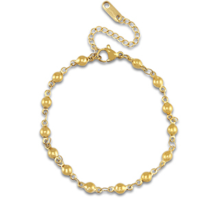 Armb&auml;nder aus Stainless Steel - Rostfreiem Stahl Ball Gold
