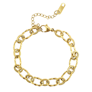 Gliederarmb&auml;nder aus Stainless Steel - Rostfreiem Stahl Verdreht Gold