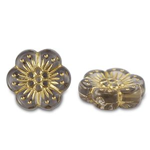 Acrylperlen Blume Grey-gold