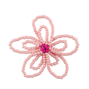 Stainless Steel - Rostfrei Stahl Anh&auml;nger Blume Light pink